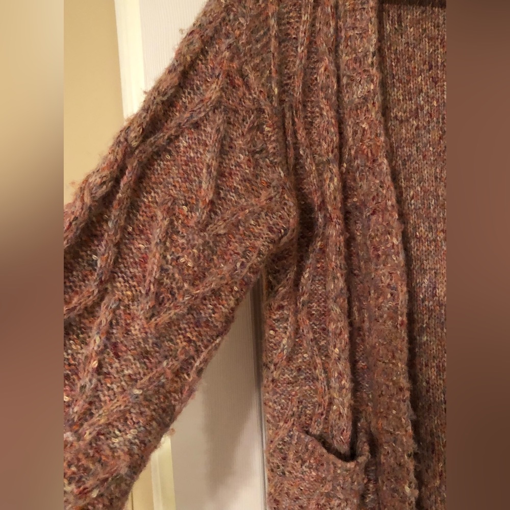 Boho-Chic and COZY- Pink/Multi Colored Oversized Cardigan - Picture 6 of 8